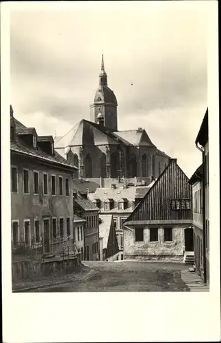 Foto Ak Annaberg Buchholz im Erzgebirge, St. Annenkirche von der Farbgasse aus gesehen