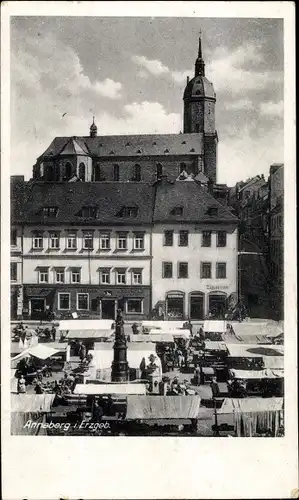 Ak Annaberg Buchholz im Erzgebirge, Marktplatz