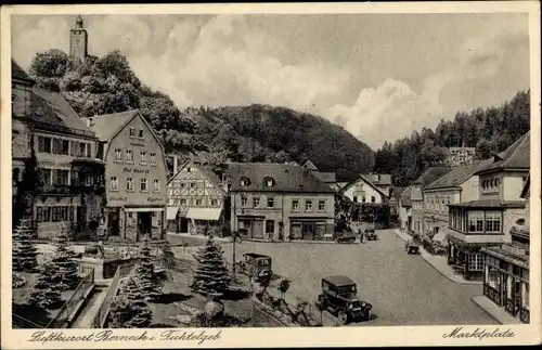 Ak Bad Berneck im Fichtelgebirge Bayern, Marktplatz