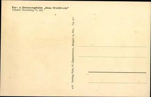 Ak Kronberg im Taunus, Kur u. Genesungsheim Haus Waldfriede