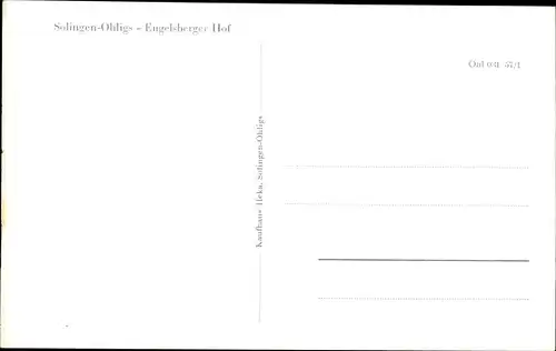 Ak Ohligs Solingen Bergisches Land, Engelsberger Hof