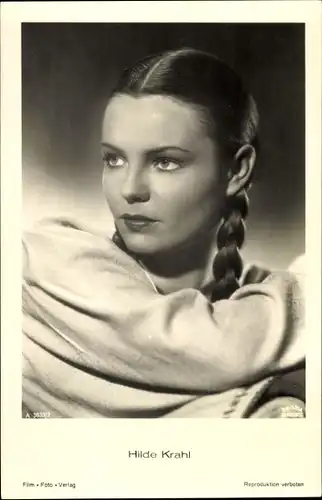 Ak Schauspielerin Hilde Krahl, Portrait, Flechtzopf, Die Mücke, Film Foto Verlag A 3633/2