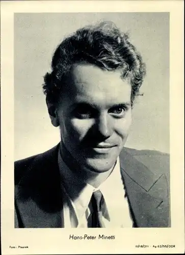 Ak Schauspieler Hans Peter Minetti, Portrait