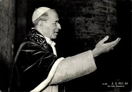 Ak Papst Pius XII., Eugenio Maria Giuseppe Giovanni Pacelli, Portrait
