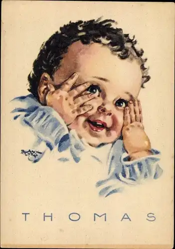 Künstler Ak Blank, Portrait von einem Kleinkind, Thomas
