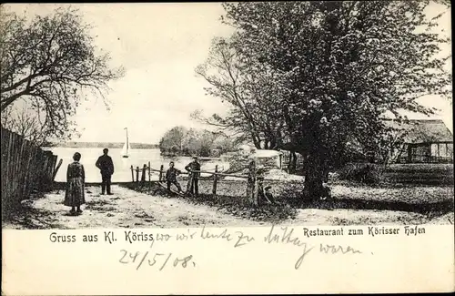 Ak Klein Köris Groß Köris im Kreis Dahme Spreewald, Restaurant zum Köriser Hafen