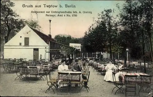 Ak Berlin Treptow, Restaurant zur Untergrundbahn, Inh. A. Gratzig