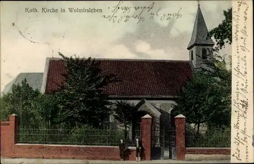 Ak Wolmirsleben im Salzlandkreis, Katholische Kirche