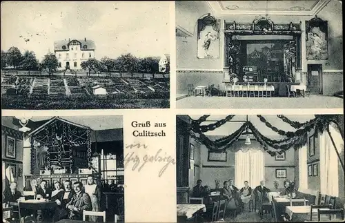 Ak Culitzsch Wilkau Haßlau in Sachsen, Gasthaus, Innenansicht