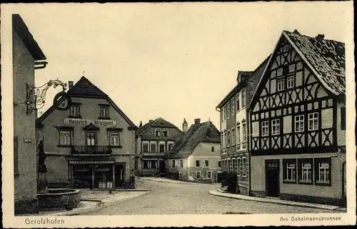 Ak Gerolzhofen in Unterfranken, Am Gabelmannsbrunnen, Handlung