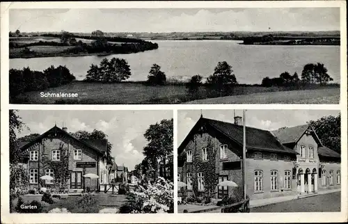 Ak Schmalensee in Holstein, Seepartie, Garten, Gasthaus Voss