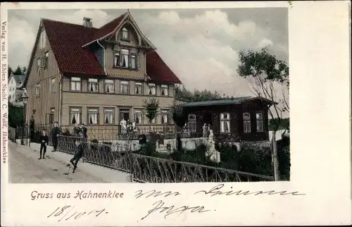 Ak Hahnenklee Bockswiese Goslar im Harz, Haus mit Garten