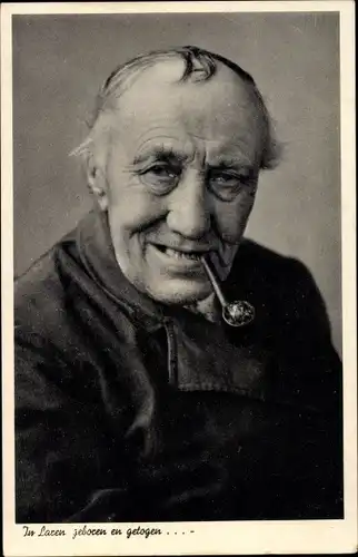Ak Laren Nordholland, Alter Mann mit Pfeife, Portrait