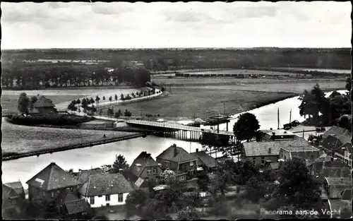 Ak Dalfsen Overijssel, Panorama aan de Vecht