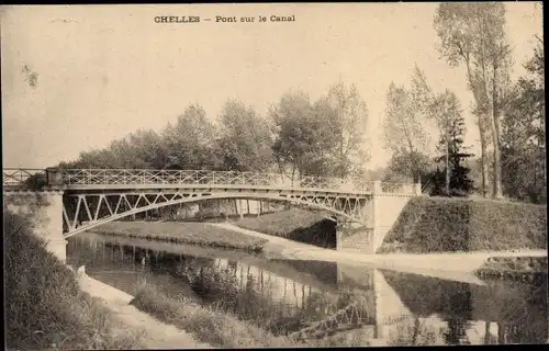 Ak Chelles Seine et Marne, Pont sur le Canal