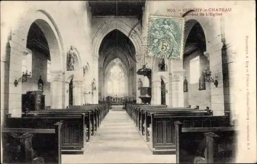 Ak Oulchy le Château Aisne, Interieur de l'Eglise