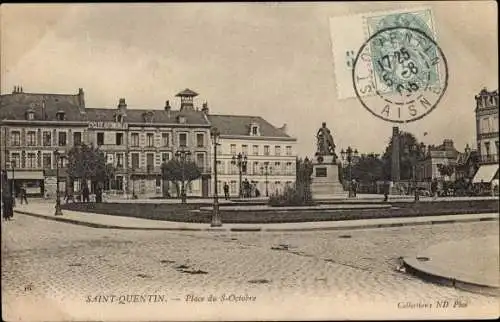 Ak Saint Quentin Aisne, Place du 8 Octobre