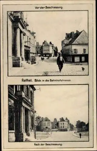 Ak Rethel Ardennes, Blick in die Bahnhofstraße