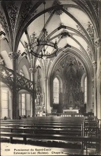 Ak Estavayer le Lac Kanton Freiburg, Pensionnat du Sacre Coeur, Chapelle