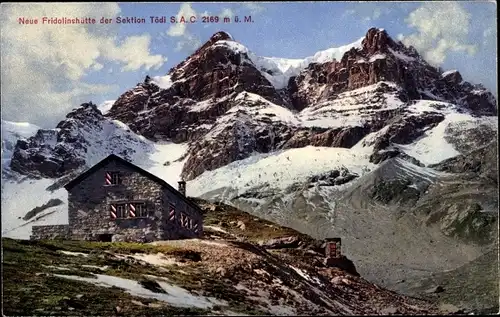 Ak Kanton Glarus, Neue Fridolinshütte der Sektion Tödi SAC, Gebirge