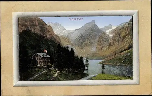 Passepartout Ak Appenzell Innerrhoden, Seealpsee, Gebirge