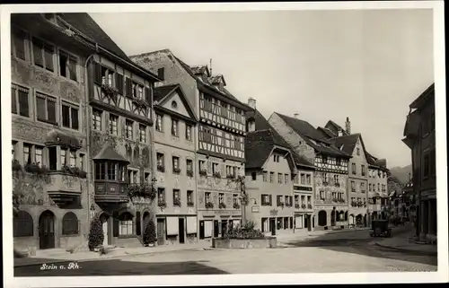 Ak Stein am Rhein Kanton Schaffhausen, Straßenpartie im Ort