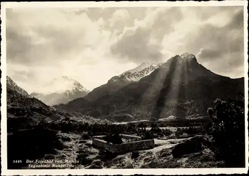 Ak Maloja KtGraubünden, Friedhof, Segantinis Ruhestätte