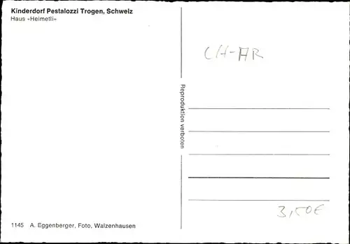 Ak Trogen Kanton Appenzell Ausserrhoden, Kinderdorf Pestalozzi, Haus Heimetli