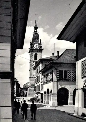 Ak Zofingen Kanton Aargau, Vordere Hauptgasse, Stadtkirche, Markthalle