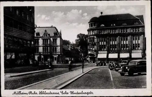 Ak Mülheim an der Ruhr, Schlossstraße Ecke Hindenburgstraße