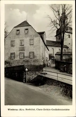 Ak Wiederau in Sachsen, Clara Zetkin Gedächtnisstätte, Straßenpartie