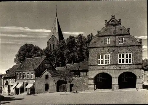 Ak Gadebusch in Mecklenburg, Markt, Rathaus, Kirche