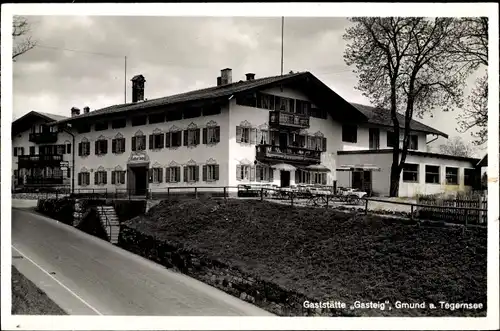 Ak Gmund am Tegernsee Oberbayern, Gaststätte Gasteig