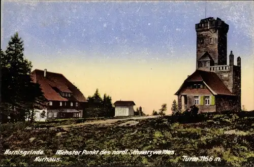 Ak Seebach in Baden Schwarzwald, Hornisgrinde, Kurhaus, Turm