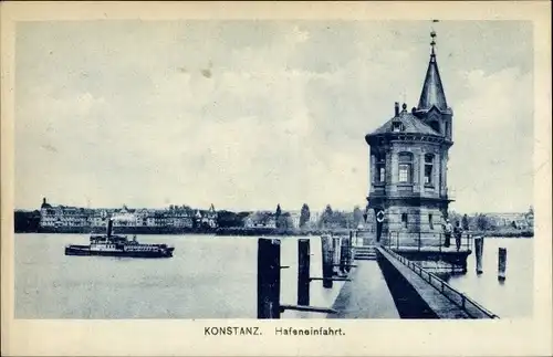 Ak Konstanz am Bodensee, Hafeneinfahrt