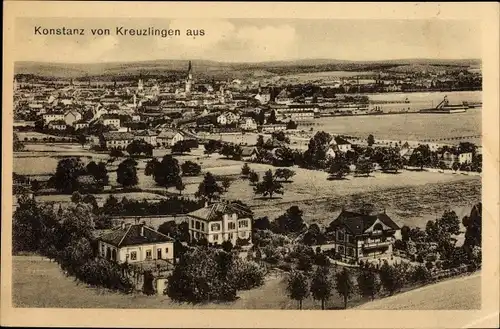 Ak Konstanz am Bodensee, Panorama von Kreuzlingen aus