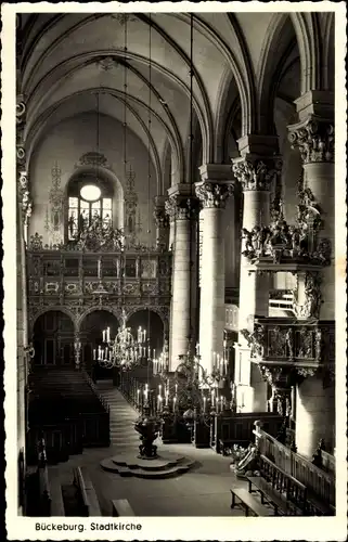 Ak Bückeburg in Schaumburg, Stadtkirche, Innenansicht