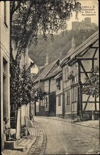 Ak Treffurt an der Werra, Ziddelstraße, Normannstein