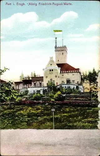 Ak Aue im Erzgebirge Sachsen, König Friedrich Augustus Warte