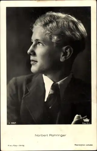 Ak Schauspieler Norbert Rohringer, Seitenportrait