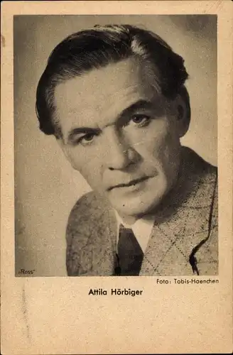 Ak Schauspieler Attila Hörbiger, Portrait, Ross