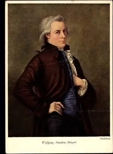 Künstler Ak Tischbein, Wolfgang Amadeus Mozart, Österreichischer Komponist, Wiener Klassik