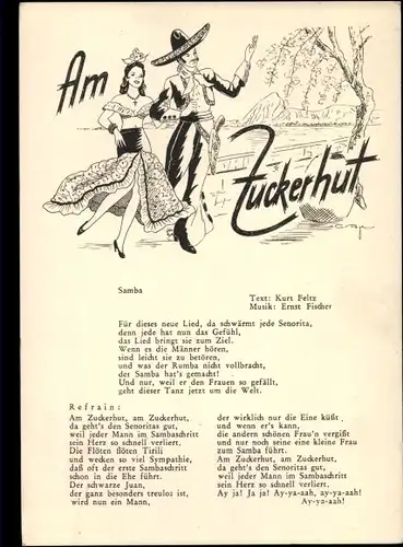 Lied Ak Am Zuckerhut von Kurt Feltz, Tanzendes Paar
