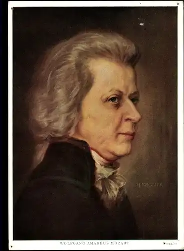 Künstler Ak Torggler, Komponist Wolfgang Amadeus Mozart, Portrait