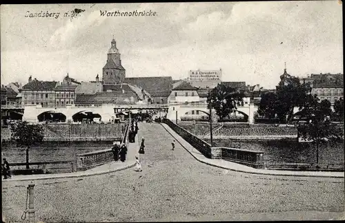 Ak Gorzów Wielkopolski Landsberg an der Warthe Ostbrandenburg, Warthenotbrücke