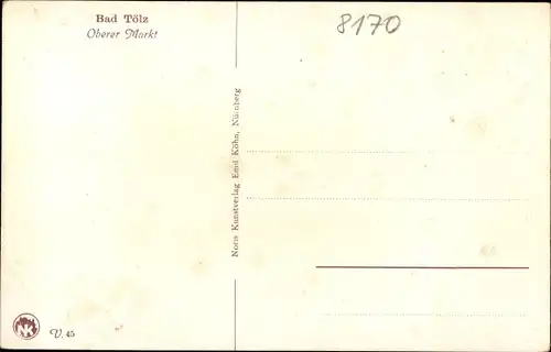 Ak Bad Tölz im Isartal Oberbayern, Oberer Markt