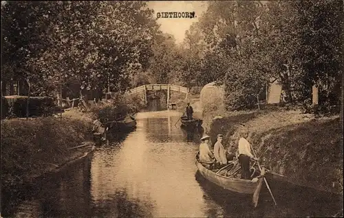 Ak Giethoorn Overijssel Niederlande, Ruderpartie