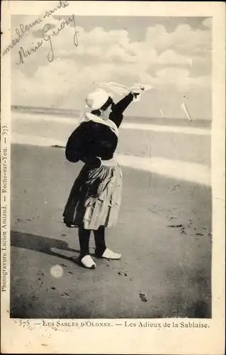 Ak Les Sables d'Olonne Vendée, Les Adieux de la Sablaise