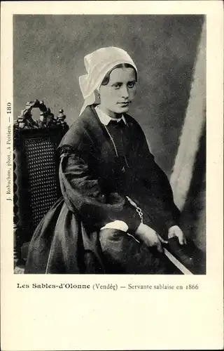 Ak Les Sables d'Olonne Vendée, Servante sablaise en 1866