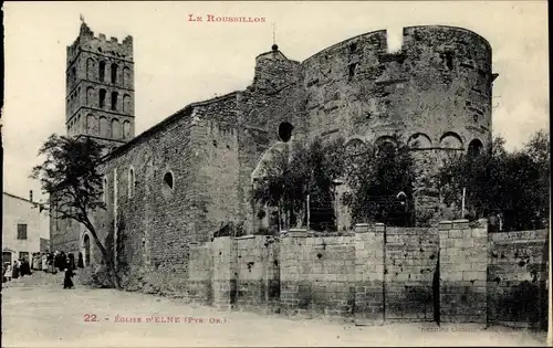 Ak Elne Pyrénées Orientales, Kirche